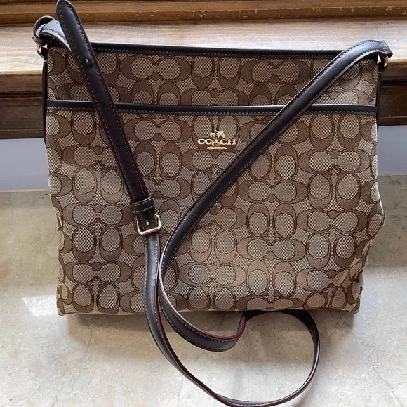 Coach Brown Monogram Crossbody Bag - Picture 2 of 5